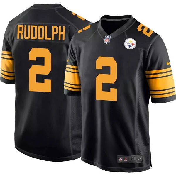 Men Pittsburgh Steelers #2 Mason Rudolph Nike Black Game Rush NFL Jersey->pittsburgh steelers->NFL Jersey
